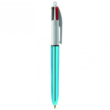 Stylo bille 4 couleurs BIC shine rouge